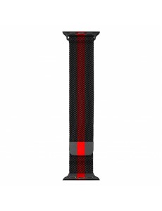 Remienok Apple Watch 42/44/45mm Stainless Steel Magnet Black/Red